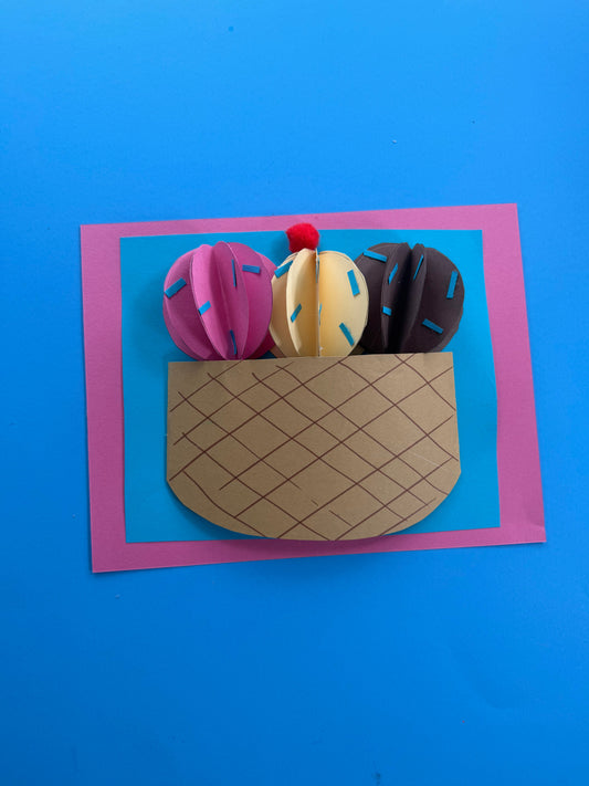 3D Ice Cream Bowl Paper Craft for Kids – Free Template