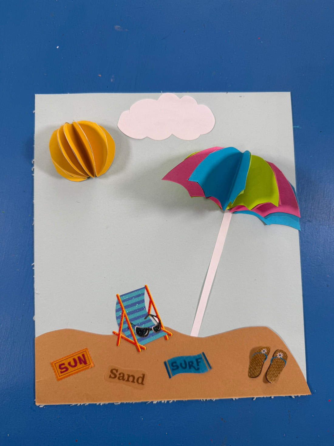Summer Beach Scene Paper Craft for Kids – Free Template