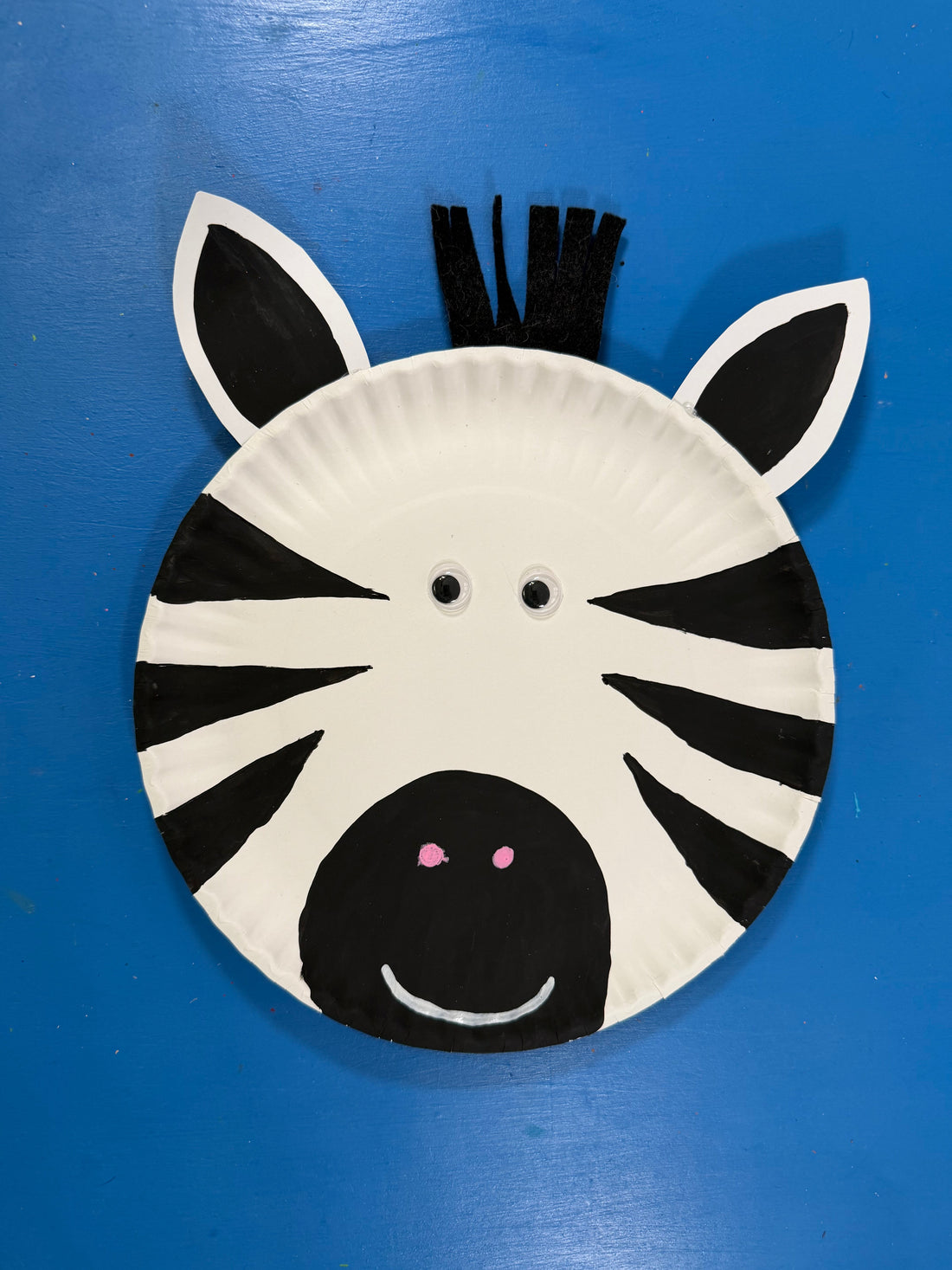 Stripe-tastic Paper Plate Zebra Craft for Kids