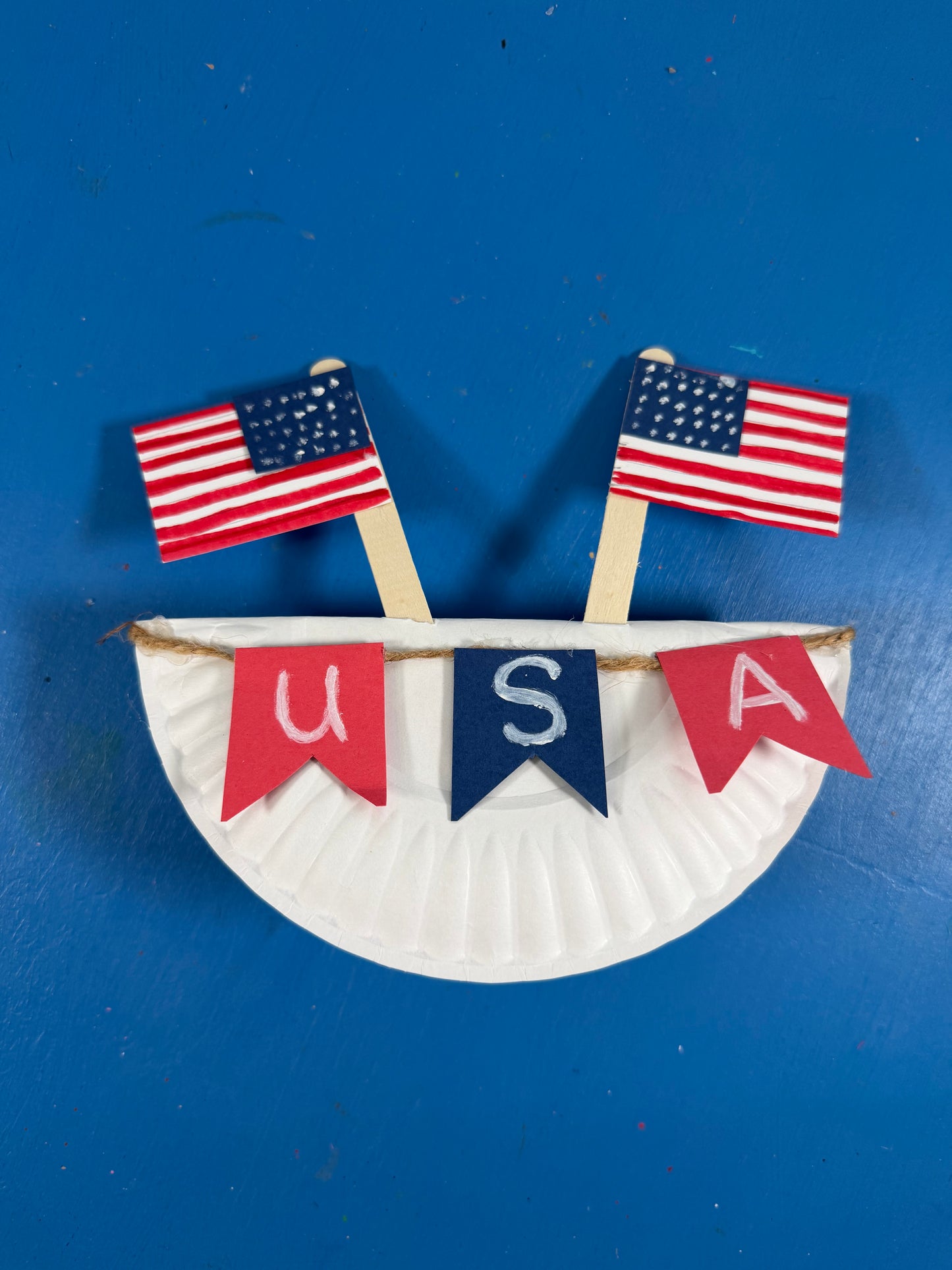 USA Rocking Flags Paper Plate Craft