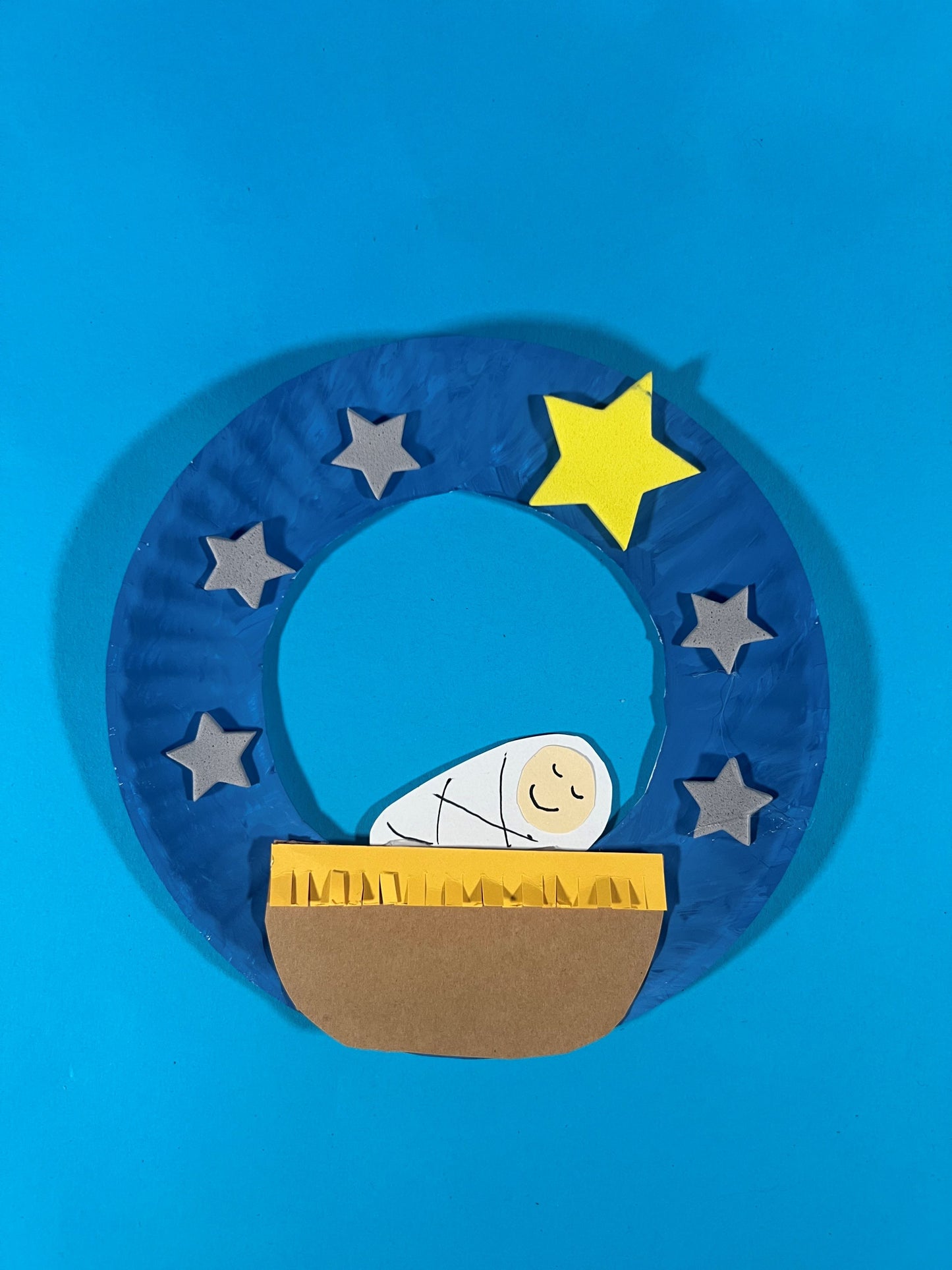 Starry Night Baby Jesus Paper Plate Craft